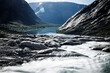 Fonte des glaciers suite au réchauffement climatique, glacier du Nigardsbreen