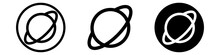 Planet Illustration For Logo Or Web Design. Vector Black Saturn.