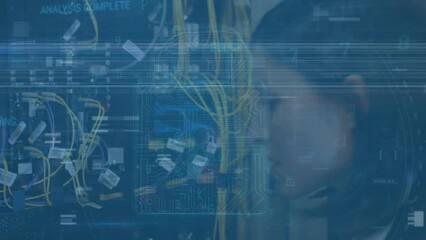 Poster - Animation of data processing over computer servers