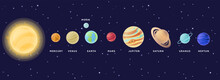 Solar System Planets Set. Space Set. Vector Illustration