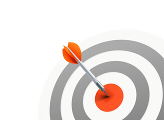 Aufkleber - Dart in bulls eye. Success concept. 3d vector illustration
