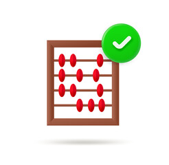 Poster - Wood bills icon with checkmark. 3d vector icon