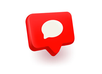 Poster - Chat icon on red background. 