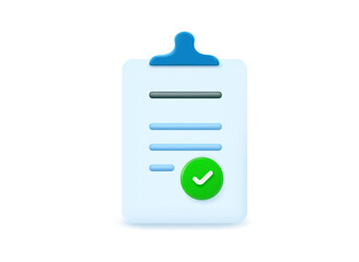 Clipboard with text and check icon