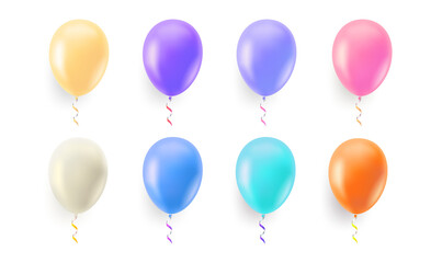 Aufkleber - Color air balloons set isolated on grey background