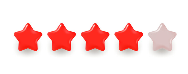 Poster - Red rating stars clipart. 