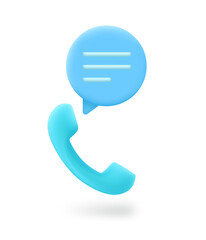 Poster - Telephone call concept with speech bubble and handset.