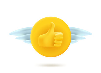 Poster - Thumbs up golden label. 
