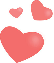 Wall Mural - 3d hearts icon. realistic render. love symbol