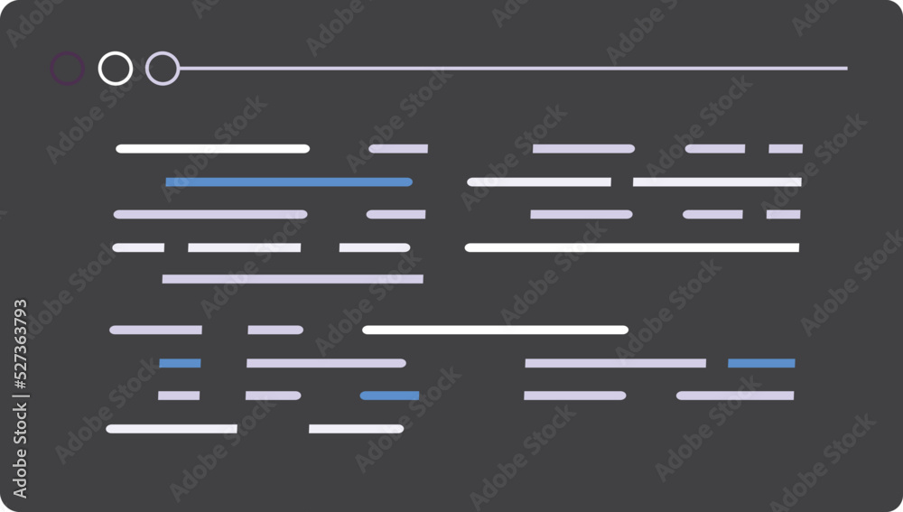 Terminal window. Programming language on computer black screen Stock ...