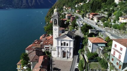 Sticker - Flight on the village of Nesso on Lake Como