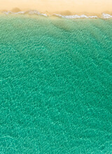 Overhead View Of Turquoise Ocean And Beach
