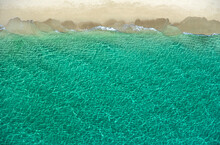 Overhead View Of Turquoise Ocean And Beach