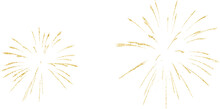 Golden Firework Texture, Thin Brush Stroke Lines. Isolated Png Illustration, Transparent Background. Design Element For Overlay, Montage, Texture. Happy New Year Concept.