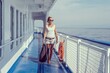 Girl traveler on the ferry