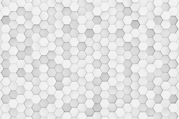 Poster - White Abstract Futuristic Polygons Hexagone Cubes Structure Background. 3d Rendering