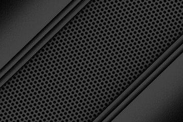 Poster - Abstract Dark Industrial Black Dots Background. 3d Rendering
