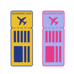 Aufkleber - Travel, Journey or Business Fly Concept. Cartoon Stylized Airline Boarding Pass Airplane Ticket Design. 3d Rendering
