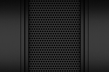 Poster - Abstract Dark Industrial Black Dots Background. 3d Rendering