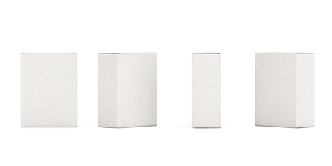 Aufkleber - White Cardboard Paper Package Box Mockup in Different View. 3d Rendering