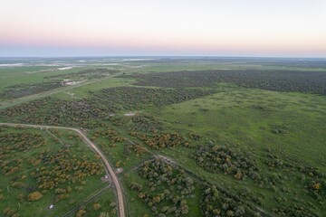 Poster - aerial view of a field in Argentina.