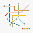 Underground Metro Map or Subway Transportation Scheme. Vector