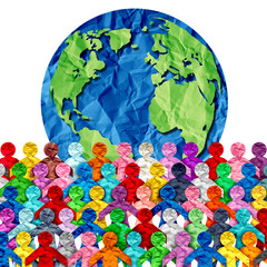 Wall Mural - World Employee diversity as diverse cultures and multiculturalism society and international tolerance celebration of global people integration and community  inclusion