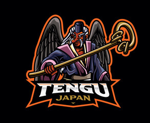 Wall Mural - Japanese tengu mascot logo design