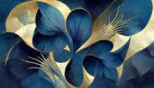 Elegant Floral Background In Art Nouveau Style. Retro Decorative Flower Design. 3D Illustration