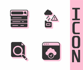 Poster - Set Cloud technology data transfer, Search engine, concept with folder and icon. Vector
