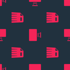 Poster - Set Paper shredder and Computer monitor on seamless pattern. Vector