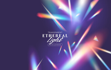 Wall Mural - ethereal rainbow transparent light refraction pattern for adding effects to backgrounds and objects.