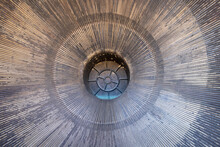 Metal Pattern In A Steel Drum Tunnel