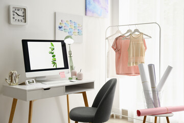 Poster - Designer's workplace with modern computer on table