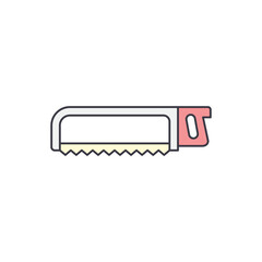 Sticker - hacksaw blade icon in color, isolated on white background 