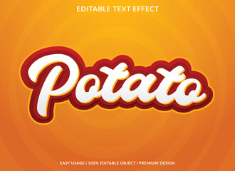 Wall Mural - potato text effect template use for business logo and brand