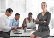 © Jesse B/peopleimages.com - Business woman, proud and manager in corporate office building, working in strategy meeting in marketing company. Business people, leadership and project management with coach or mentor and employees