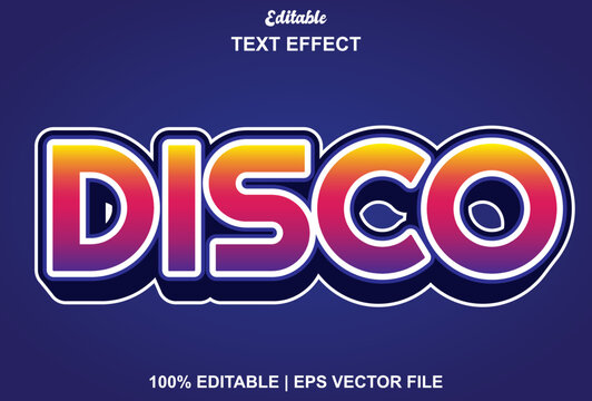 disco text effect with 3d style.