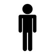 Simple black single man icon symbol stick figure