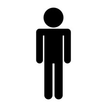 Simple Black Single Man Icon Symbol Stick Figure