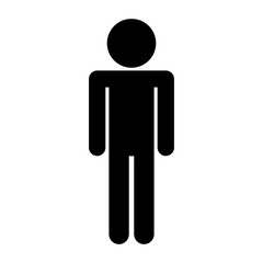 simple black single man icon symbol stick figure