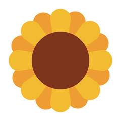 Flower simple shape yellow icon