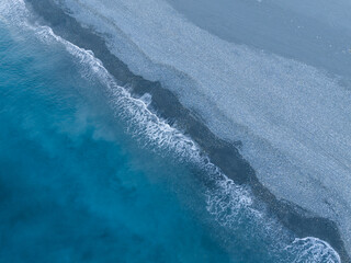 Canvas Print - Top view of the sea and beach in Hualien of Taiwan