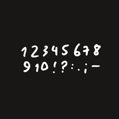 Poster - Handwritten numbers, vector lettering, abstract text illustration isolated on background