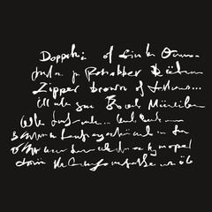 Aufkleber - Handwritten abstract text illustration, vector monochrome script background