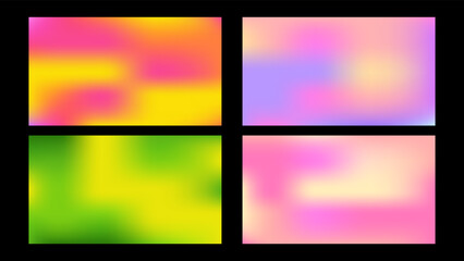 Wall Mural - 4 sets of colorful pastel gradient backgrounds, suitable for advertisements, banners, websites, social media wallpapers, and others