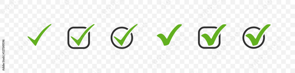 Vetor Check marks. Tick icon. Check marks different shape, isolated ...