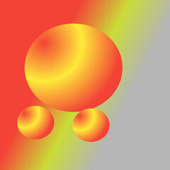 Wall Mural - illustration of round shapes that have yellow orange colors against yellow orange and gray backgroun