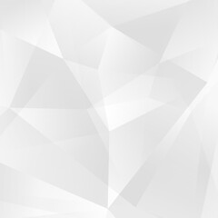 Fototapete - Abstract white geometric background. Modern minimalist design. Vector illustration with triangles and lines. Monochrome light 3d futuristic design with polygonal diamond like shapes in whitegradient