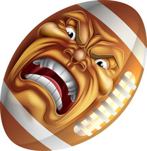 Angry American Football Ball Sports Cartoon Mascot